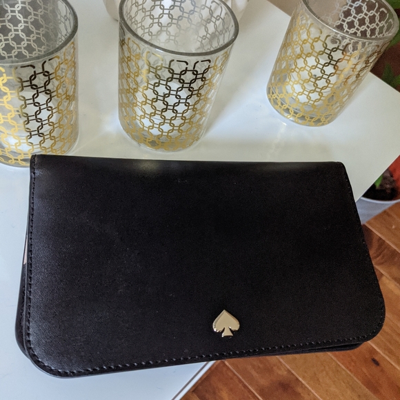 Kate Spade black medium sized clutch wallet - Picture 2 of 9